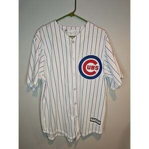 Majestic Chicago Cubs Jake Arrieta Cool-Base Pinstripe Baseball Jersey Mens L
